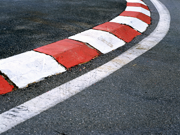 Kurve auf der Rennstrecke